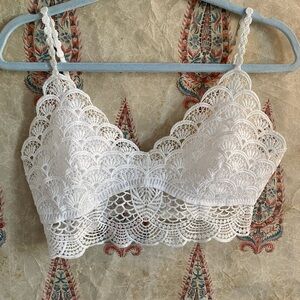 Free People White Crochet Lace Bralette